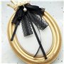 JJiaoLinin Nœud Papillon en Dentelle Noire pour Femme et Fille, Broche Noeud de Chemise pour Femme Broche Nœud Papillon Perle Br