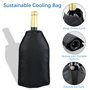 LWMLWM - Rafraîchisseur à vin - Manchettes de refroidissement pour vin, champagne, bouteilles, tissu imperméable en nylon noir