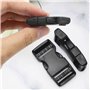 Pack De 2 Boucles Pour Sangle De 20 Mm De Large, En Noir, Boucles à DéClenchement Double Face En Plastique, Fermeture à Clic En 