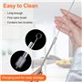 Gvolatee Paille Inox Reutilisable 12 Pcs (6 Droites + 6 Courbées), Pailles Bubble Tea 21cm avec 2 Brosses de Nettoyage, Paille M