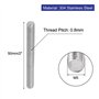 sourcing map Tige Filetée M5x50mm Acier inoxydable 304 entièrement filetée tige Ton argent goujons 20pcs