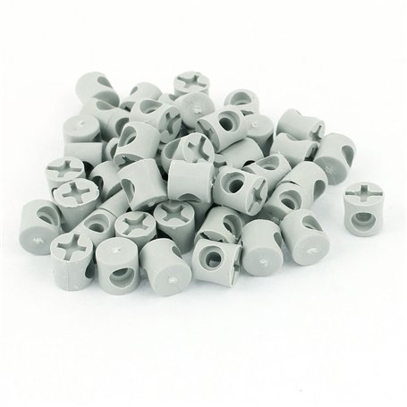 sourcing map 10mm x 10mm 4mm Trou écrou connecteur Marteau Meubles Baril 50pcs gris