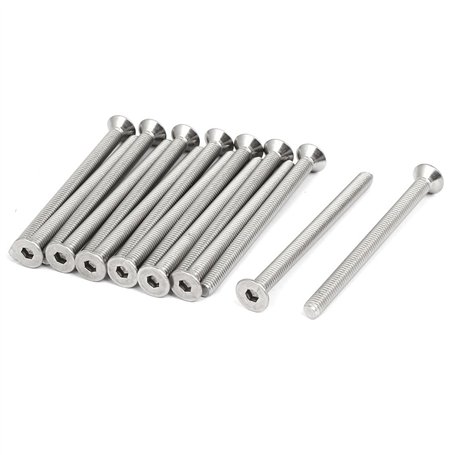 sourcing map M6x80mm Vis d'assemblage à tête fraisée à six pans creux en acier inoxydable 304 DIN7991 15Pcs