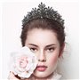 Frcolor 1 pc Vintage Baroque Couronne Alliage Coiffure Tiare De Mariée Hairband Accessoire De Cheveux De Mariage Bandeau (Noir)