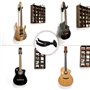 WiNGO Support mural pour guitare, Conception unique Support guitare mural porte crochet pour guitare acoustique électrique, ukul