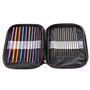 LIHAO Lot Mélangé de 22pcs Crochets Aiguilles à Tricoter Multicolores en Aluminium & Acier dans une pochette violette