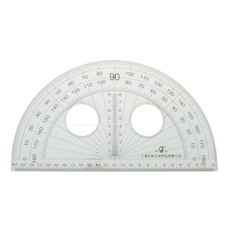 sourcing map Papeterie bureau scolaire 0-180 degré Rapporteur plastique clair 25 cm longue