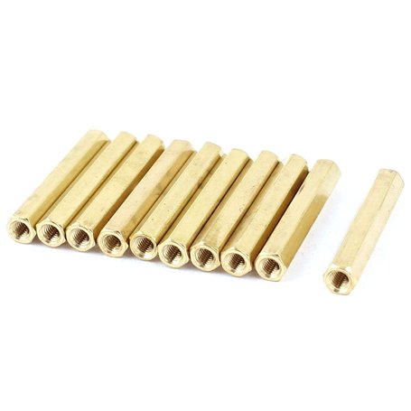 sourcing map M3 x 30mm Femme/Filetage Femelle Laiton Hex Entretoise Standoff 10 pièces