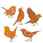 ZYEKIU 5 Pièces Oiseaux Decoratifs Decoration Jardin Exterieur Deco Exterieur Patine Rouille Naturelle Déco Jardin Métal Rouillé