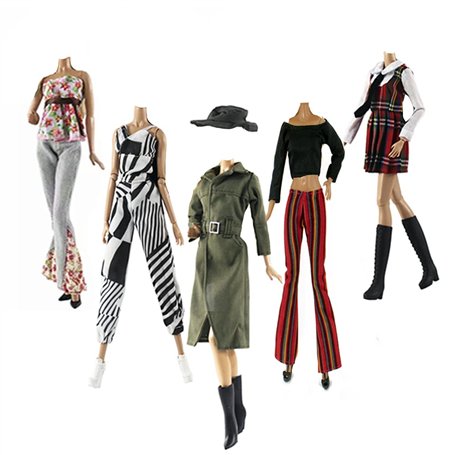 Lance Home® 5 Ensemble Vêtements d'automne Robes + Pantalon Chaussures Sac De Mode Chapeau Manches Longues Manteau pour 11