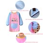 Coyanyu 2 Pièces Tablier de Peinture pour Enfants, Blouse d'art Imperméable à Manches Longues pour Enfants avec Poche, Tablier D