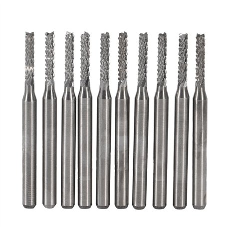 10Pcs Ti forage fraise coupe Outils CNC carbure ensemble d'usines d'extrémité Fraiseuse 1.0-3.0mm (#2)