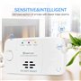 HEIMAN Détecteur de Monoxyde de Carbone Détecteur de CO avec Batterie échangeable et Bouton de Test et Voyant d'état LED, Capteu