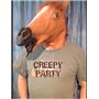 CreepyParty Costume d'halloween Fête Masque de Latex Tête Animale Cheval(Marron)