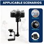 mimzemamz Support Videoprojecteur pour Cadre de Lit, C-Pince Support Projecteur Réglable Rotation, Desk Bedside Support en Métal