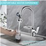 Embout Robinet Cuisine, 2 Pièces 360° Pivotant Aérateur de Robinet, Rallonge Robinet avec 3 Modes, Extensible Economiseur D'eau 