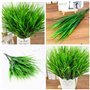 BuxiuGK 4 Pcs Arbustes en Plastique Artificiels 37cm Verts Plantes Artificielles Faux Herbe de Blé Plantes pour Le Jardin Extéri