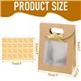 Ziyonix 20 Pièces Sac Papier kraft Sacs Cadeaux avec Poignées Sacs en Papier avec Fenêtre Boîte de Cadeau en Papier Kraft Petit 