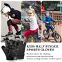Ziyonix Gants Cyclisme Demi-Doigts, Gants de Protection Sportifs pour Enfants Moto Enfant sans Doigts Mitaines de Cyclisme Antid