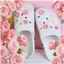 Charmes de Chaussure,12 PCS Mignons Décorations de Chaussures Fleurs avec Boutons Colorés Breloques de Chaussures Mode Fleurs Ch