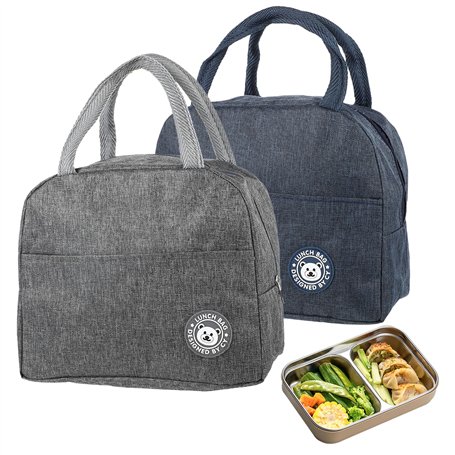 2 Pièces Sac Isotherme à Repas-Sac repas isotherme-6 L Lunch Bog avec Feuille d'Aluminium Isolée-Convient pour le Bureau et piqu