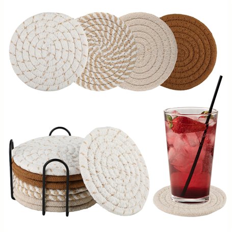 Lot de 8 Dessous de Verre Ronds pour Verres - Antidérapant Dessous De Verre Feutre - Dessous de Verre - Convient pour Toutes Sor