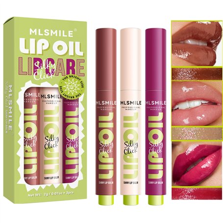 3Pcs Huile à Lèvres Slick Click