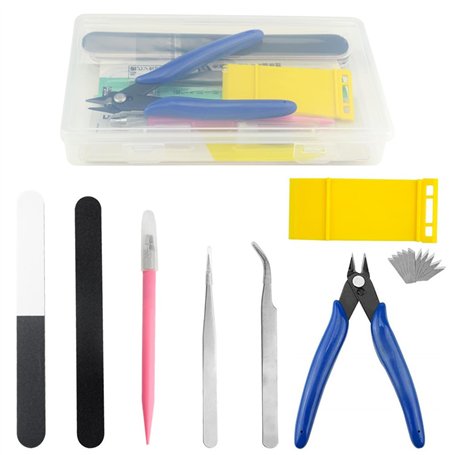 WMYCONGCONG 17 pièces Kit d'outils pour maquettes Gundam Set d'outils de construction pour le modélisme de base
