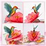Carte Anniversaire Femme, Hummingbird Sunflower - Carte d'anniversaire pop-up, 3D Romantique Carte Anniversaire, Carte de vœux s