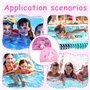 Bonnets de Bain Enfants, 2 Pièces Bonnet de Bain en Polyester pour Enfants de 4 à 10 Ans, Bonnet de Bain de Conception de Cygne 