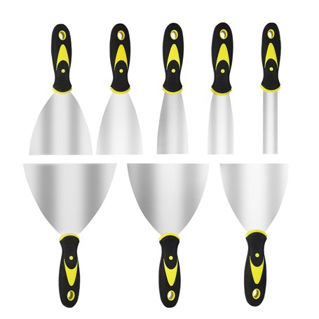 8 Pièces Couteau à Enduire - Spatules en Acier Inoxydable - Spatule Bricolage - Couteaux à Enduire avec Manche en Plastique (25/