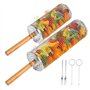 Lot de 2 Paniers à Barbecue Emboîtables - Acier Inoxydable 304 avec Poignée en Bois Amovible - Pour Légumes et Viandes - Accesso