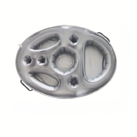Porte-gobelet gonflable 2 en 1 - Pour bar de piscine et plateau à collation avec 8 trous - Grande capacité - Support de fête flo