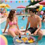 Porte-gobelet gonflable 2 en 1 - Pour bar de piscine et plateau à collation avec 8 trous - Grande capacité - Support de fête flo