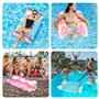 Lot de 2 hamacs à eau 4 en 1 avec filet et hamac gonflable de piscine – Hamac de piscine & hamac à eau, lit flottant et fauteuil