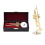 Hztyyier Miniature Trompette Réplique Instrument de Musique Delicated Mini Instrument Plaqué avec Étui Gifts