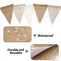 AOOTUERL Guirlande Fanions Toile de Jute Brun et Beige, 8M avec 24PCS Vintage Lin Triangle Drapeau Banderole pour Chambre d'enfa