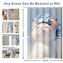 FeinKulturia Rideau de douche chat - 180 x 200 cm - Épais - Lavable - Anti-moisissure - Imperméable - Motif amusant - Rideau de 