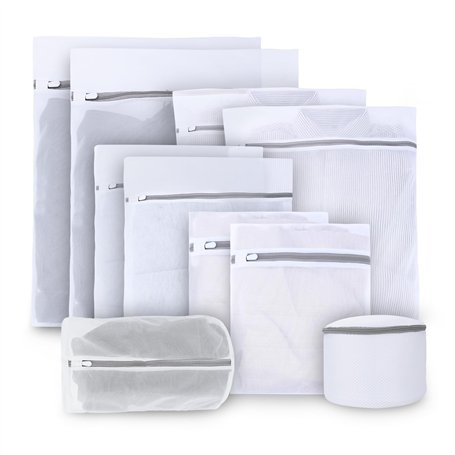 Lot de 10 sacs à linge solides avec fermeture éclair en maille - Idéal pour le linge délicat