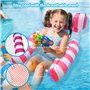Hamac à eau - Fauteuil de natation - Hamac à eau avec filet - 3 en 1 - Matelas gonflable de piscine - Tapis de natation avec pom