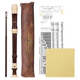 Heysland Flûte à bec soprano professionnelle amovible ABS 8 trous style baroque avec repose-pouce Sac de rangement pour doigt