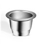 CENPEK Dosettes de café rechargeables en acier inoxydable compatible avec machines Nes-Presso (2 tasses + 100 couvercles)