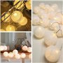 PORFOYO Guirlande lumineuse en boules de coton de 6 m - 40 LED - Avec prise USB - Pour mariage, fête, intérieur et extérieur