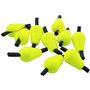 ANCLLO Lot de 6 indicateurs de forme d'olive en mousse flottante Jaune fluo