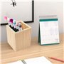 TTBDDM 2 Pièces Porte-Stylos En Bois, Pots à Crayons en Bois Géométriques, Rond et Carré Pot à Crayons En Bois Porte, Stylo Cray