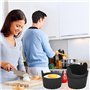 DOETYD Lot de 6 ramequins pour friteuse à air comprimé - Tasses de cuisson en silicone pour friteuse à air, micro-ondes - Tempér