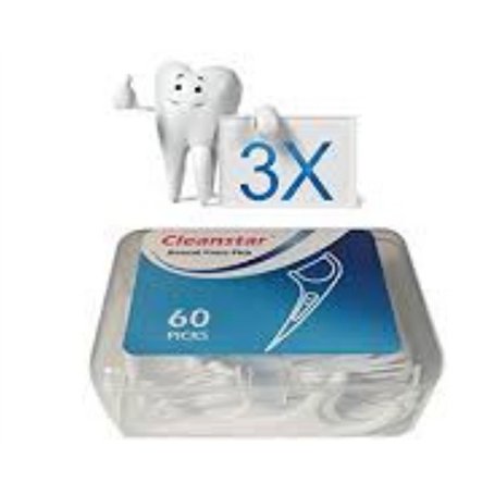 Hurreka Floss Lot de 3 paquets de 180 cure-dents 2 en 1 avec poignée antidérapante pour éliminer la pourriture et la plaque dent