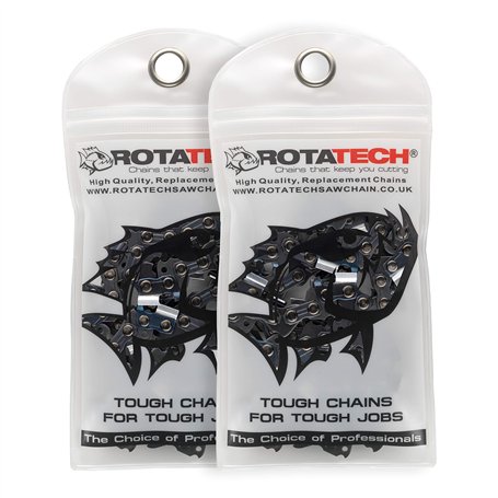 2 Rotatech Chaînes Tronçonneuses 3/8 " 1.3 mm 52 Links 35 cm Full-Chisel Compatible avec Oregon Bosch Dollmar Hitachi Echo Einhe