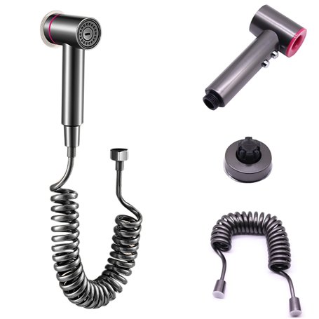 Douchette à Main pour Toilettes Réglable avec Tuyau de 3 m et Support à Cliquet - Pulvérisateur Manuel pour Animaux de Compagnie