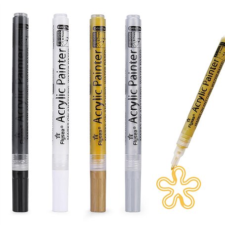 iLamdeetek Lot de 4 Marqueur Peinture Acrylique